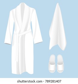Bathroom things set in white color. Vector illustration isolated on white background.