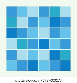 Bathroom tiles element. Blue bricks for pool floor. Bright ceramic pattern background. Vector