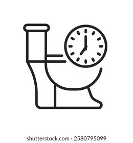 Bathroom time thin line icons. Perfect pixel on transparent background