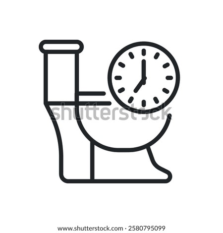 Bathroom time thin line icons. Perfect pixel on transparent background