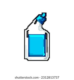 toilette nettoyant jeu pixel art rétro image vectorielle. petit nettoyeur de toilette de la salle de bains. vieille illustration vintage