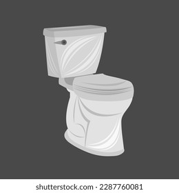 Toilette flach, Vektorgrafik. Karikatur der Cute-Badezimmerausstattung Vektorgrafik für Grafikdesign und dekoratives Element
