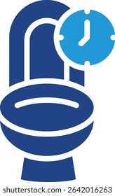 Bathroom toilet icon and time to track fluids and urination frequency, helping users monitor hydration, blood sugar or kidney function.