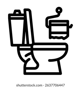 bathroom toilet paper line icon vector. bathroom toilet paper sign. isolated contour symbol black illustration