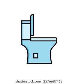 Bathroom toilet vector icon, toilet seat symbol flat design.