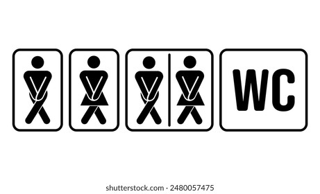 Bathroom Toilet WC Restroom Signs