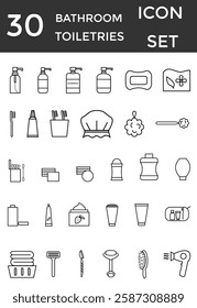 bathroom toiletries icon set, icon, icon, sign, symbol vector illustration element of toiletries object outline style 