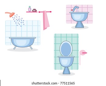 Bathroom and toilet,set ,