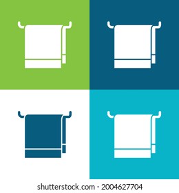 Bathroom Towel Flat four color minimal icon set