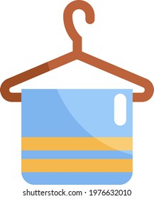 Bathroom towel, icon illustration, vector on white background