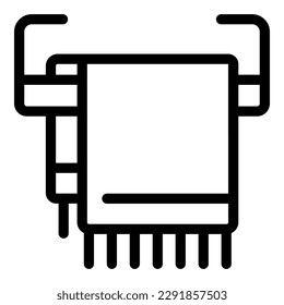 Bathroom towel icon outline vector. Cloth fabric. Pile stack
