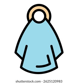 Bathroom towel icon. Outline bathroom towel vector icon color flat isolated