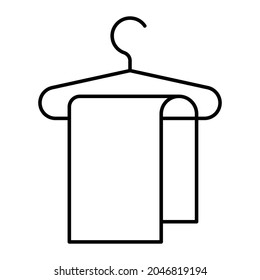 Bathroom towel Outline bold Vector Icon which can be easily modified or Edited 