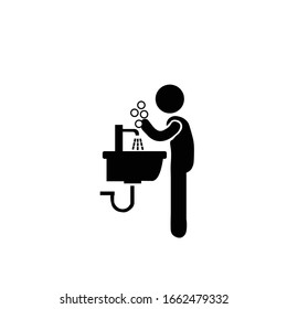 Bathroom vector black icon: hand wash