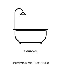 Bathroom vector icon. Bathtub linear icon