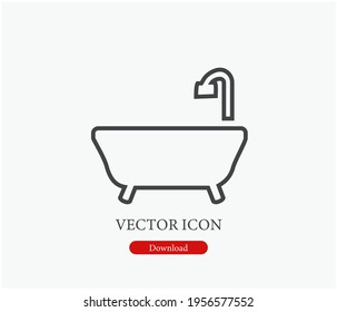 Bathroom vector icon. Editable stroke. Symbol in Line Art Style for Design, Presentation, Website or Apps Elements, Logo. Pixel vector graphics - Vector