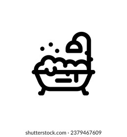 icono del vector del baño. estilo de contorno de iconos de bienes raíces. uso perfecto para logotipo, presentación, sitio web y más. estilo de línea de diseño de iconos simple