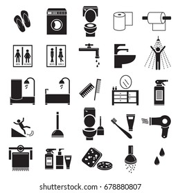 Bathroom vector icon set