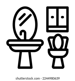 Bathroom Vector Line Icon Design