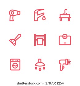 Bathroom vector outline icon. Appliance icon variations and icon sets. Ready to use for website, mobile app, presentation and any other projects