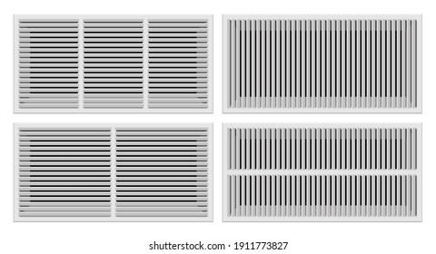 Bathroom ventilation grilles set vector illustration