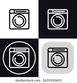 Bathroom washing machine - clean and modern bathroom icon.