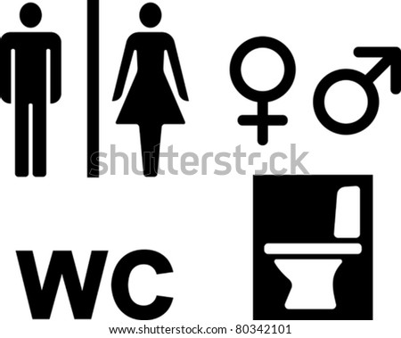 Bathroom WC Signs Vector Illustrations Stock Vector (Royalty Free ...