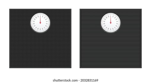 Escala de pesaje del cuarto de baño en diferentes formas ilustración vectorial