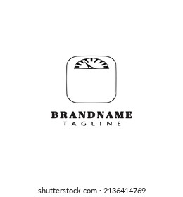 Bathroom weighing scale logo cartoon icon design template black modern isolated illustration