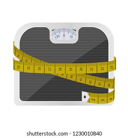 Bathroom weighing scale vector design