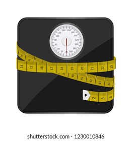 Bathroom weighing scale vector design