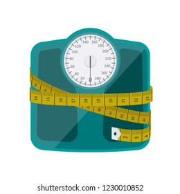 Bathroom weighing scale vector design