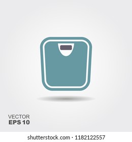 Bathroom weight scale Icon in flat style isolated on grey background. Vector illustration