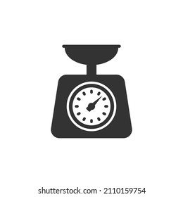 Bathroom weight scale icon in flat style. Mass measurement vector illustration on isolated background. Overweight sign business concept.