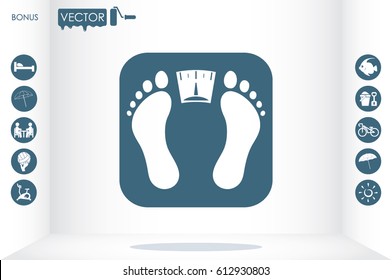 bathroom weight scale icon vector illustration eps10