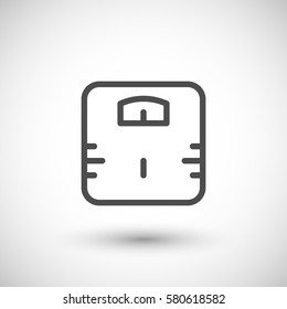 Bathroom weight scale line icon
