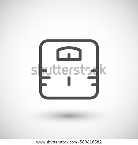 Bathroom weight scale line icon