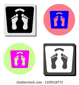 bathroom weight scale. simple flat vector icon illustration on four different color backgrounds
