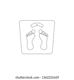 bathroom weight scale. simple flat vector icon illustration. outline line symbol - editable stroke