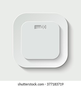 bathroom weight scale vector icon - paper illustration