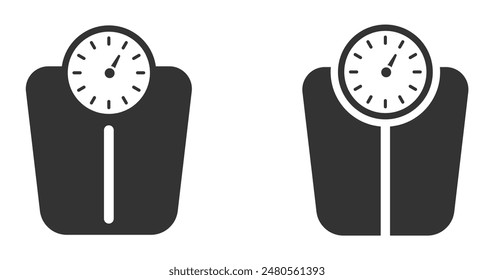 Bathroom weight scale vector icons set