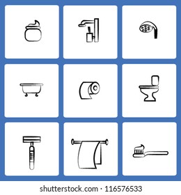 Bathroom,icon set,Vector