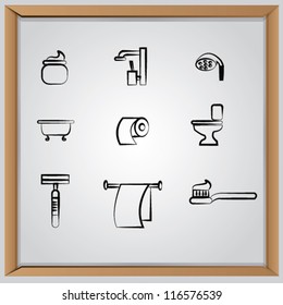 Bathroom,icon set,Vector