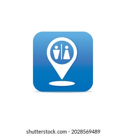 Icono de localización de baños, adecuado para cualquier empresa relacionada con baños.