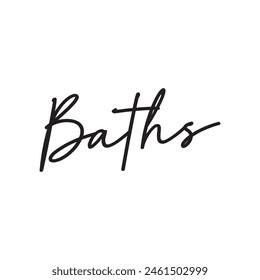 baths text on white background.