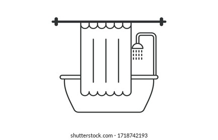 Bathtub, bath, home, room, bathroom, clean free vector icon