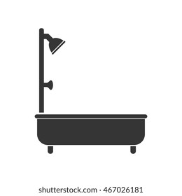 bathtub bath shower hygiene bathroom tube icon vector illustration graphic isolated 