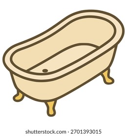 bathtub bathroom isometric view flat color vector illustration template design