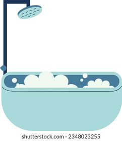 Bathtub bathroom tools vector illustration