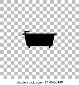 Bathtub. Black flat icon on a transparent background. Pictogram for your project